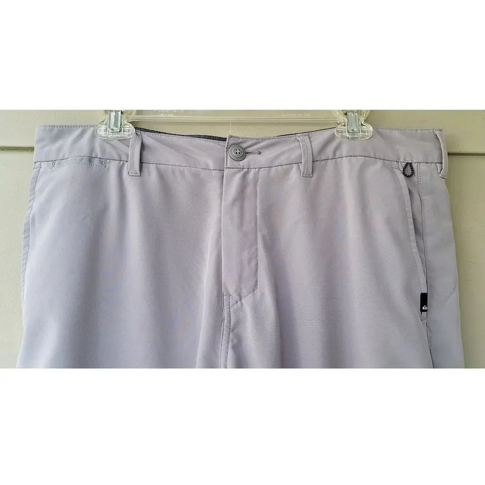 Quiksilver Men's Swim Amphibian Board Shorts Trunks 4 way Stretch Gray Size 34